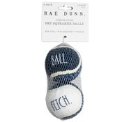 Wholesale - 2pk 3" NAVY POLKA DOT SQUEAKER TENNIS BALL PET TOY RAE DUNN C/P 48, UPC: 192598895356